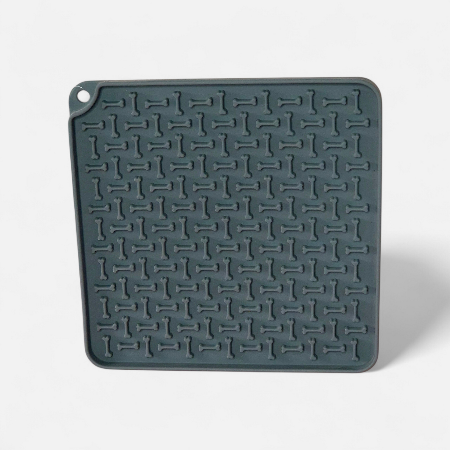 Tapis Lick'n'Snack Trixie gris 20x20cm motifs os en silicone antidérapant pour chien
