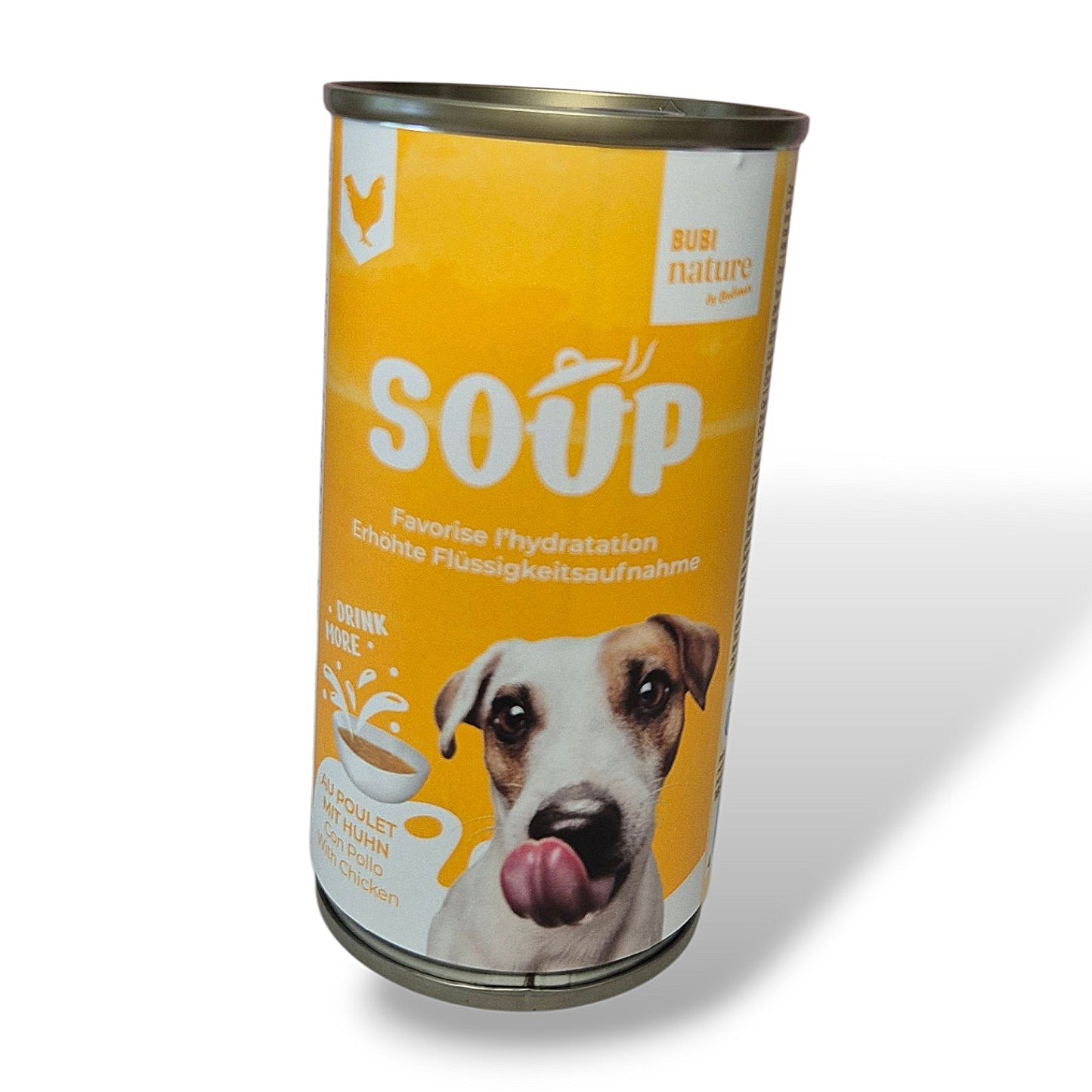 Soupe hydratante pour chien à base de jus de viande – saveur poulet
