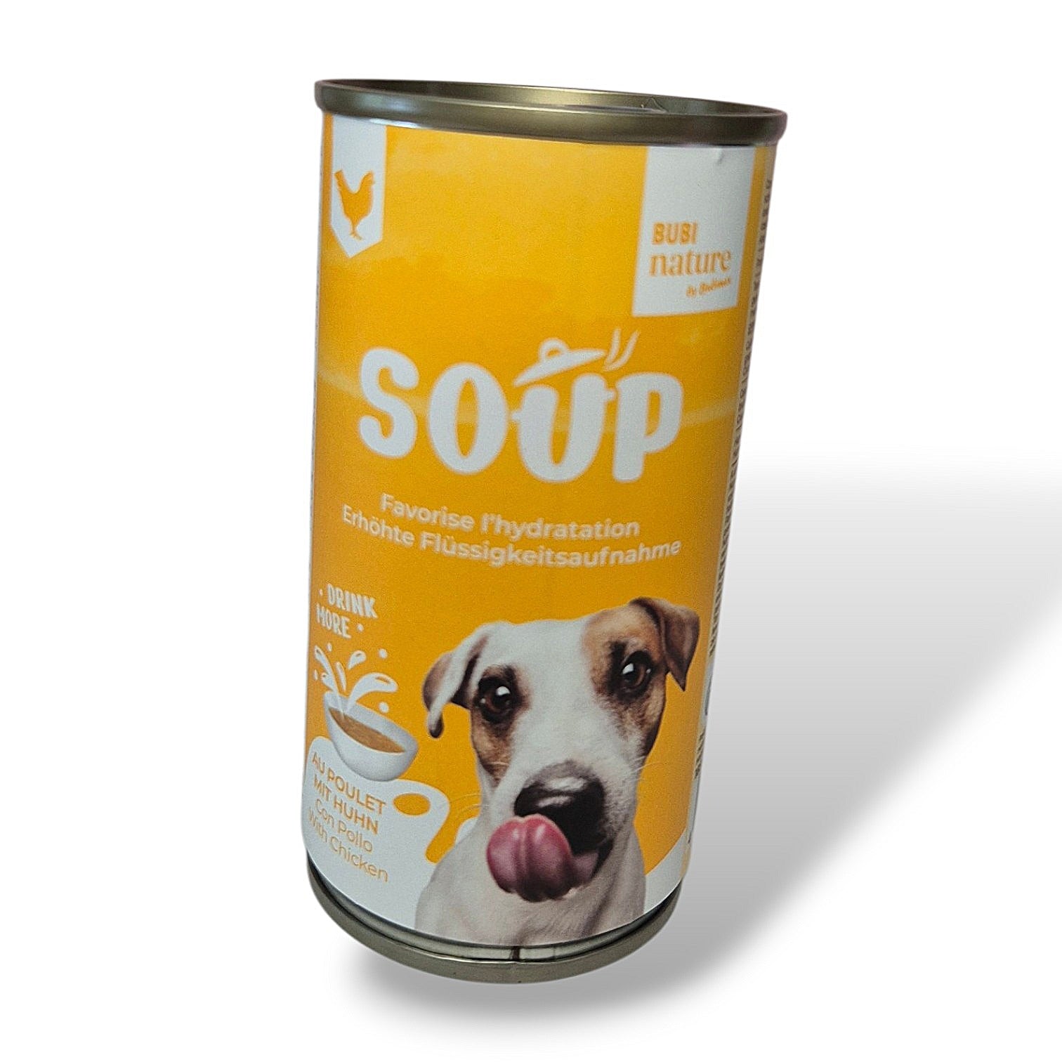 Soupe hydratante pour chien à base de jus de viande – saveur poulet
