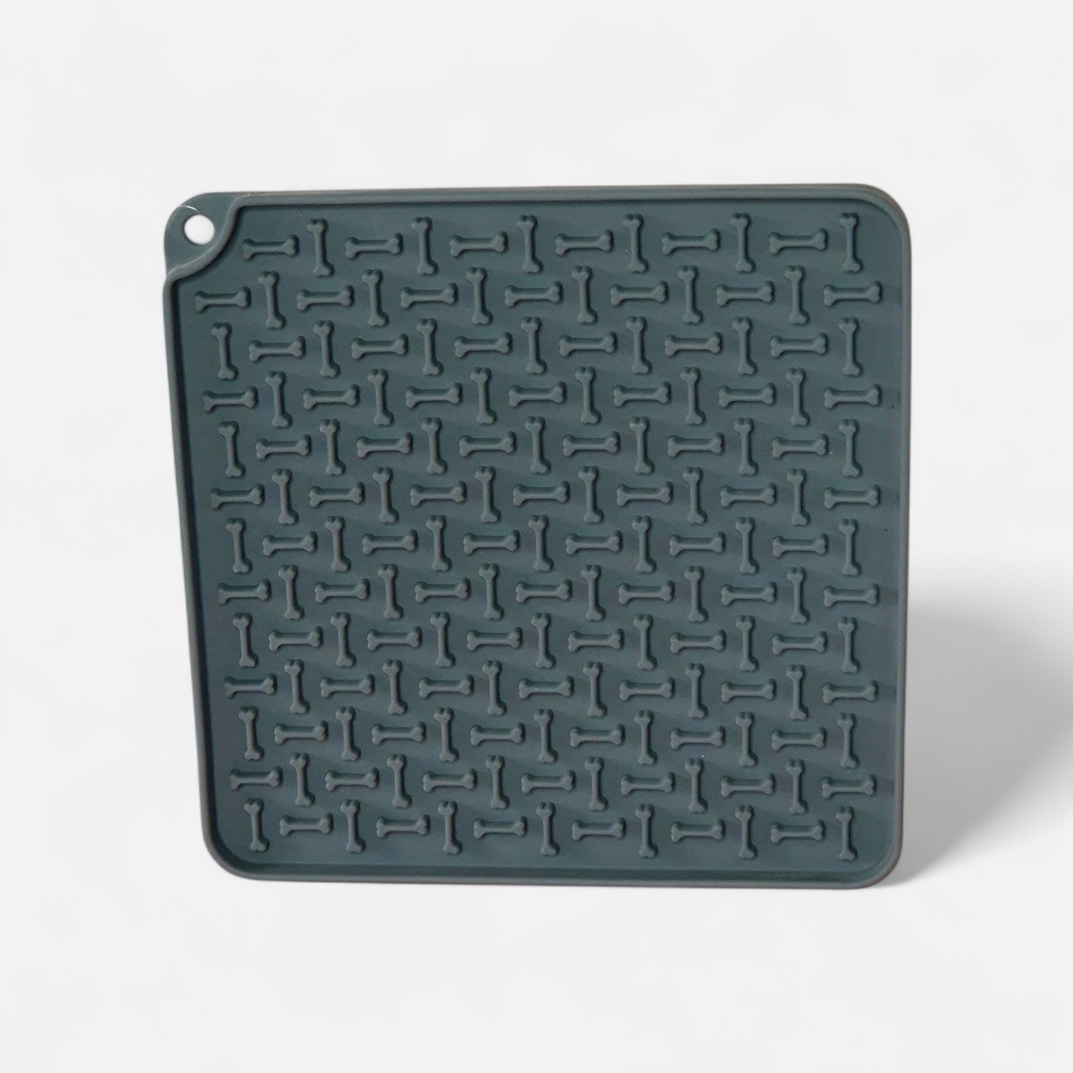 Tapis Lick'n'Snack Trixie gris 20x20cm motifs os en silicone antidérapant pour chien