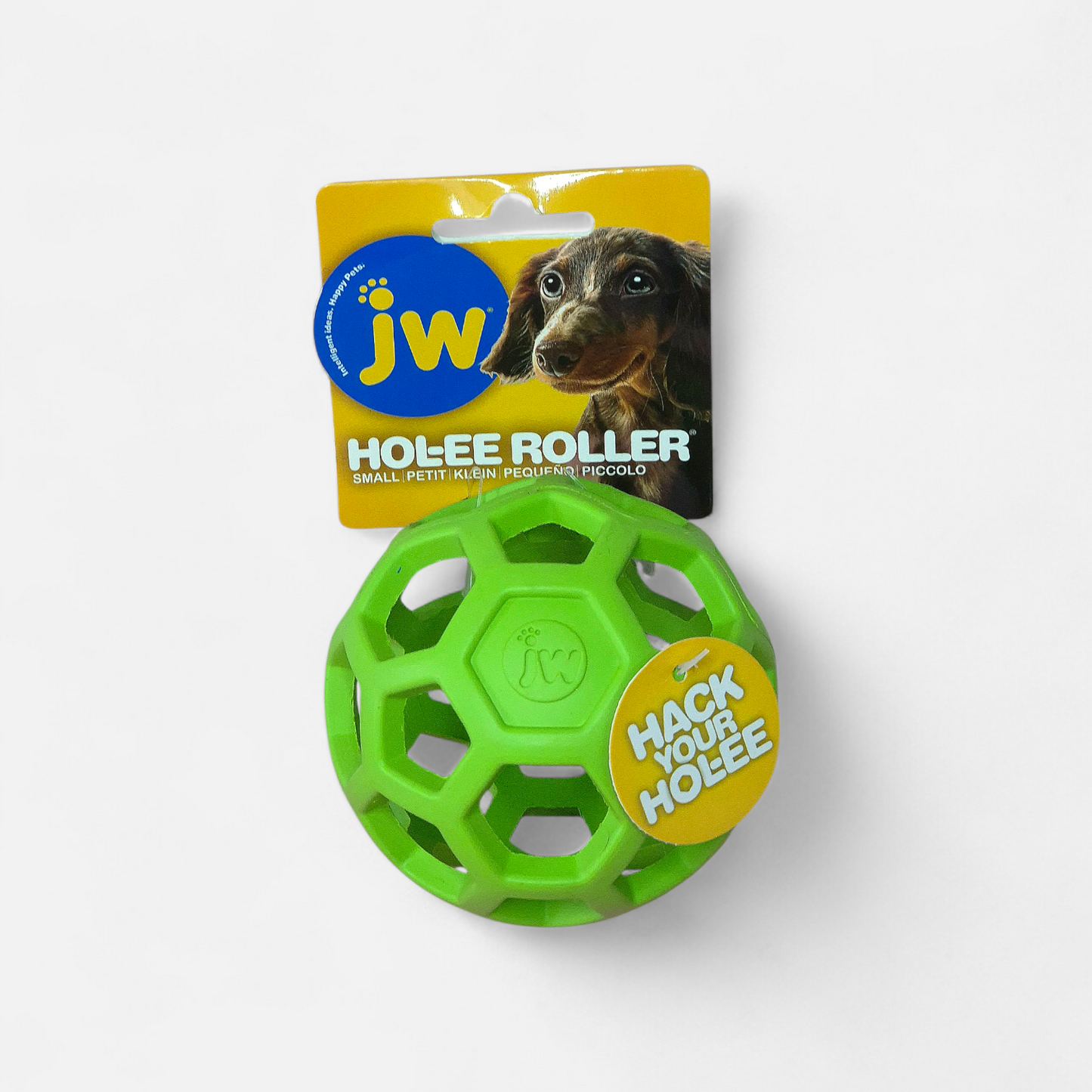 JW Hol-ee Roller balle ajourée en caoutchouc vert pour chien