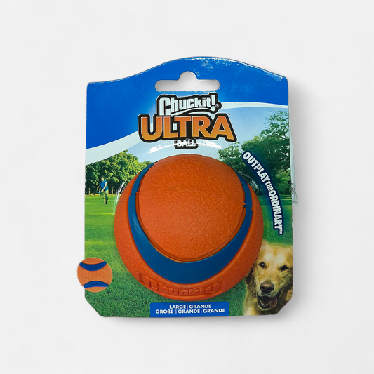 Chuckit! Ultra Ball taille Large orange et bleue pour chien