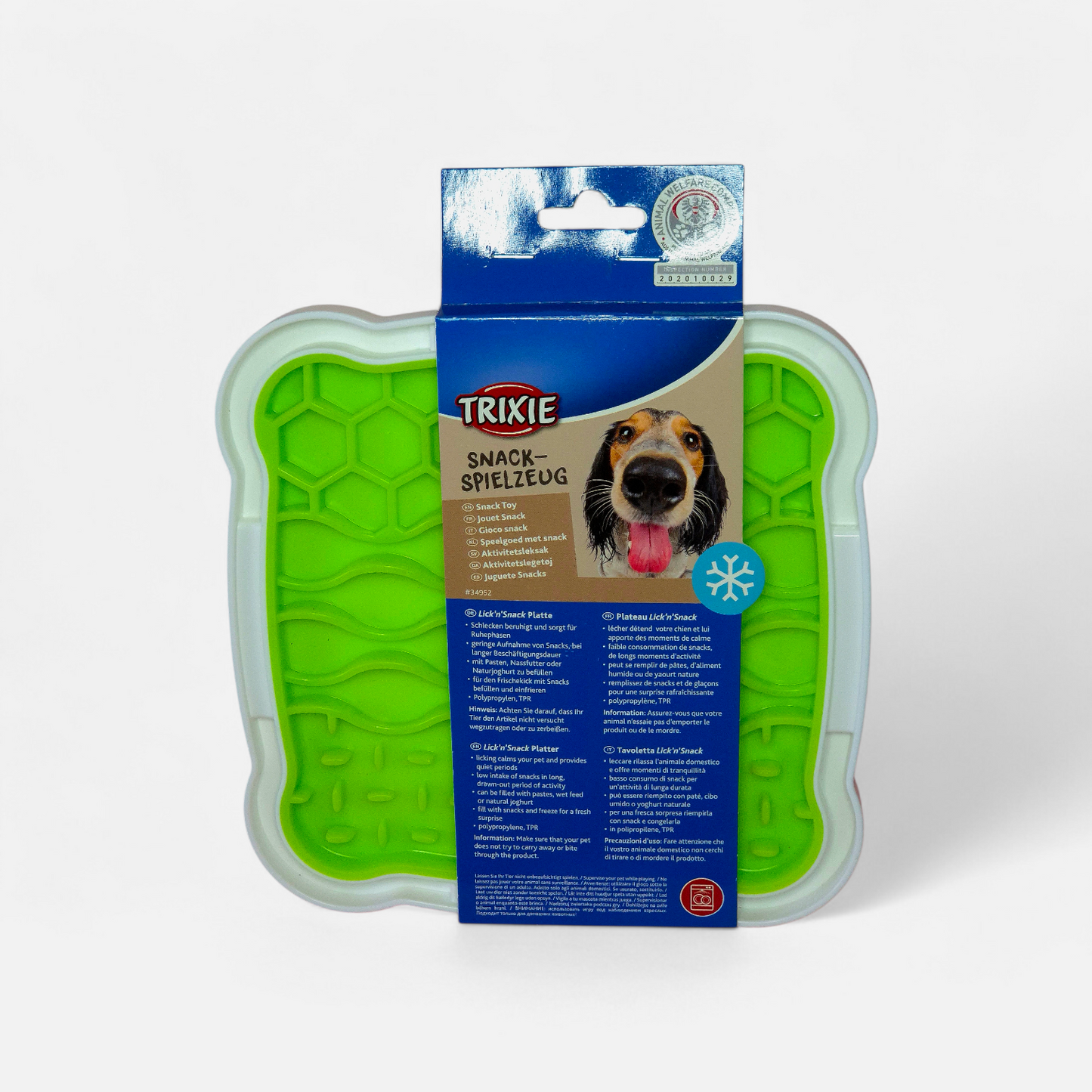 Plateau Lick'n'Snack Trixie 20x20cm tapis de léchage silicone vert pour chien